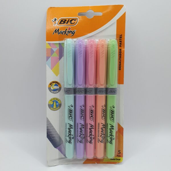 Marcador Permanente Delgado Pastel Marking 5pz Bic