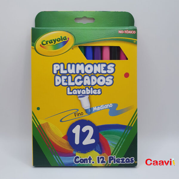 Marcador Colorear Delgado Lavable 12pz Crayola